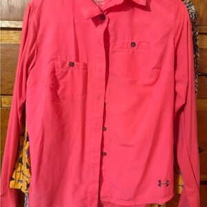 Under Armour Women’s Bright Pink Casual Button Down Shirt